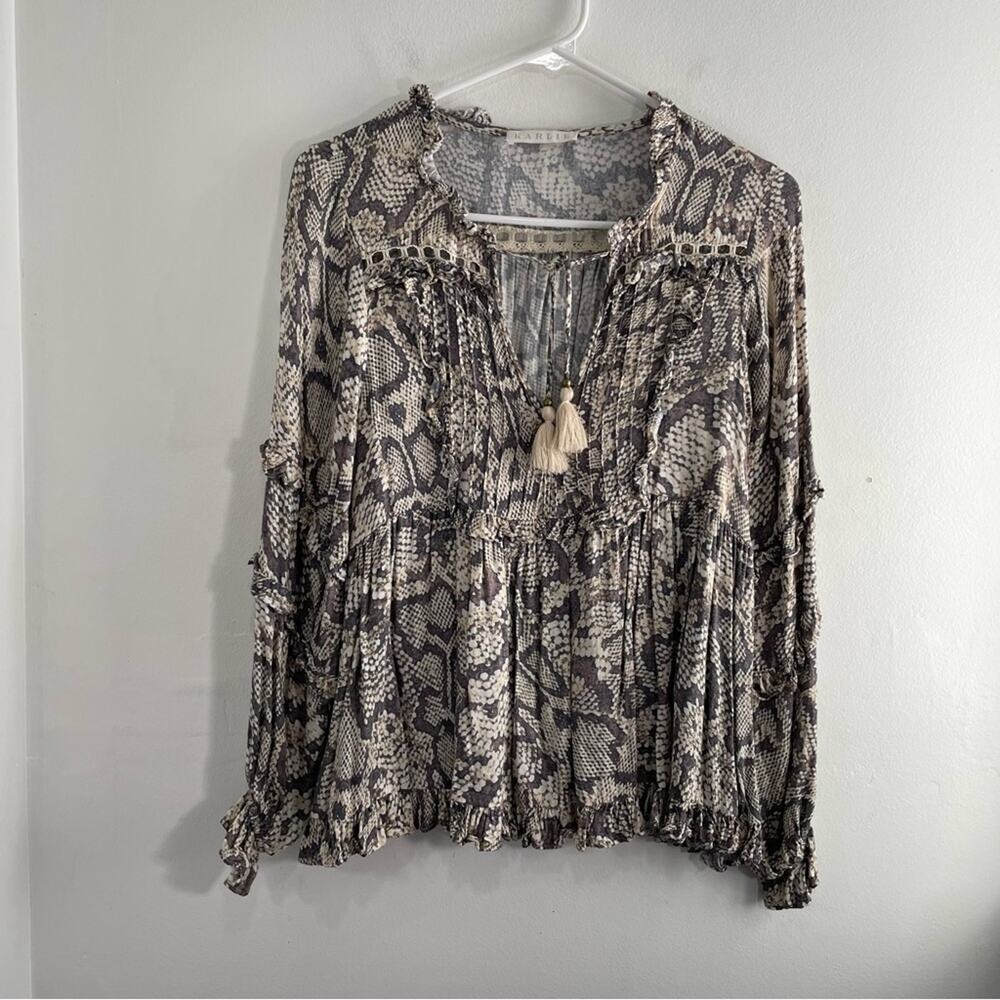 Karlie Python Snap Tassel Tie Pleated Lightweight… - image 1